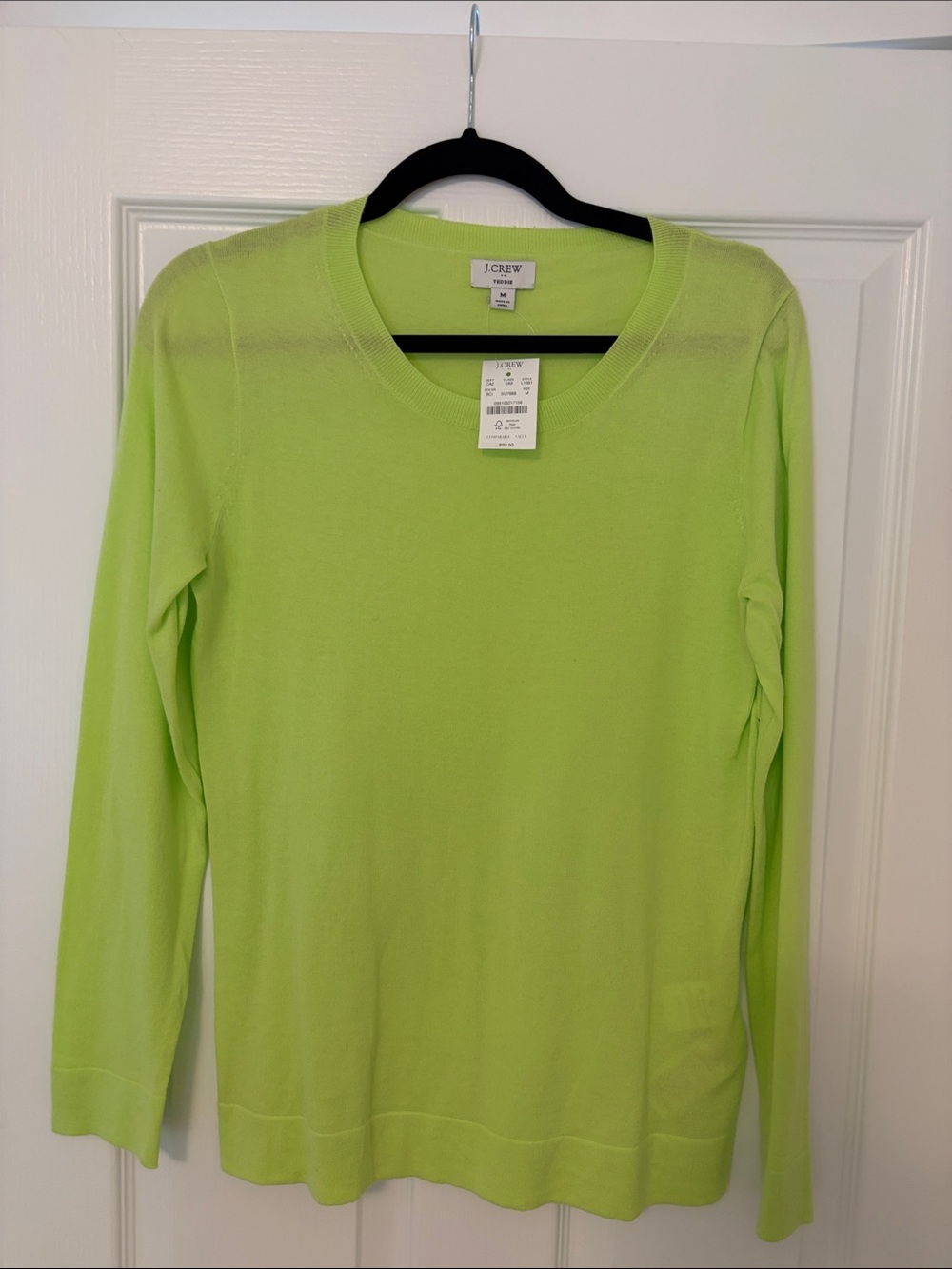 J. Crew Lime Green Scoopneck Sweater